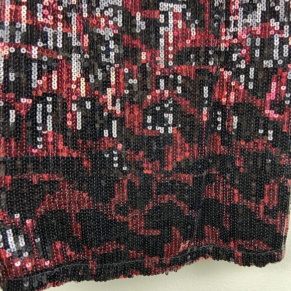 Y2K Forever 21 | Black Red Sequin Racerback Tank Sleeveless - Picture 5 of 6